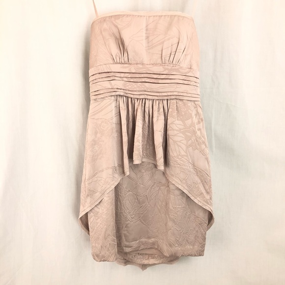 BCBG MaxAzria Dress Strapless Hi Low EUC 2P Tan - Picture 3 of 9